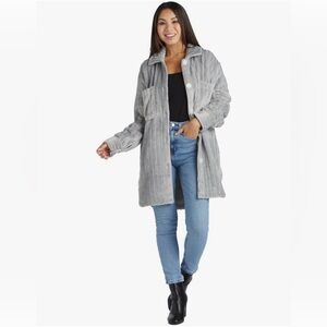 Softies Button-Down Embossed Plush Shacket for Women